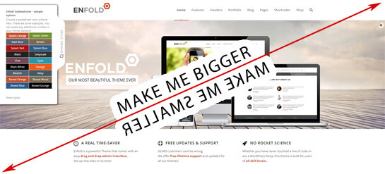 WordPress Enfold Theme vergrößern oder verkleinern