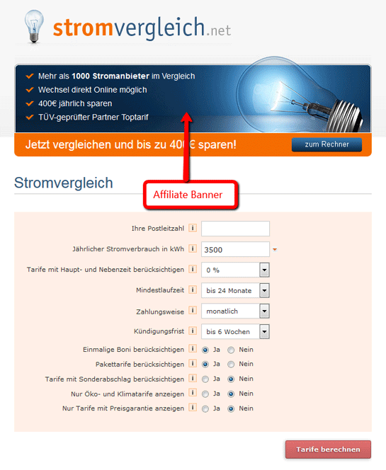 Beispiel Affiliate Marketing