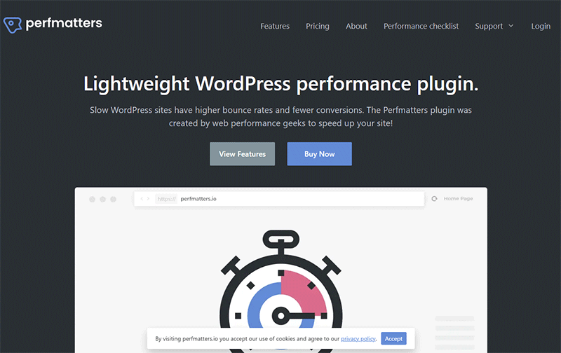 Screenshot des WordPress Plugins Perfmatters