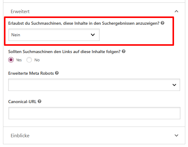 Screenshot WP Plugin Yoast SEO