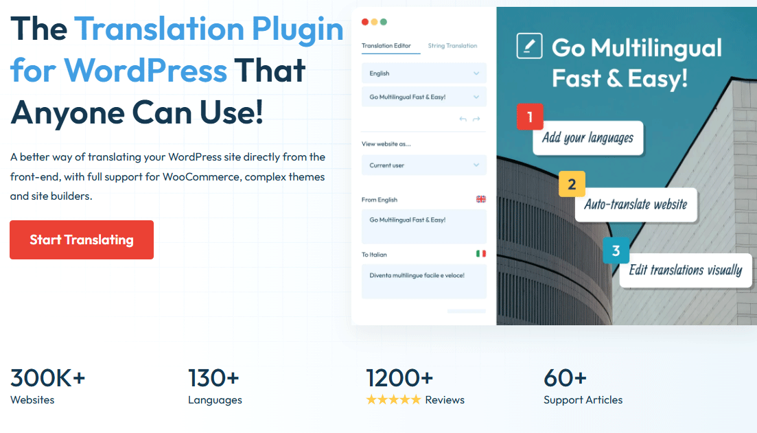Dekoratives Bild von TranslatePress